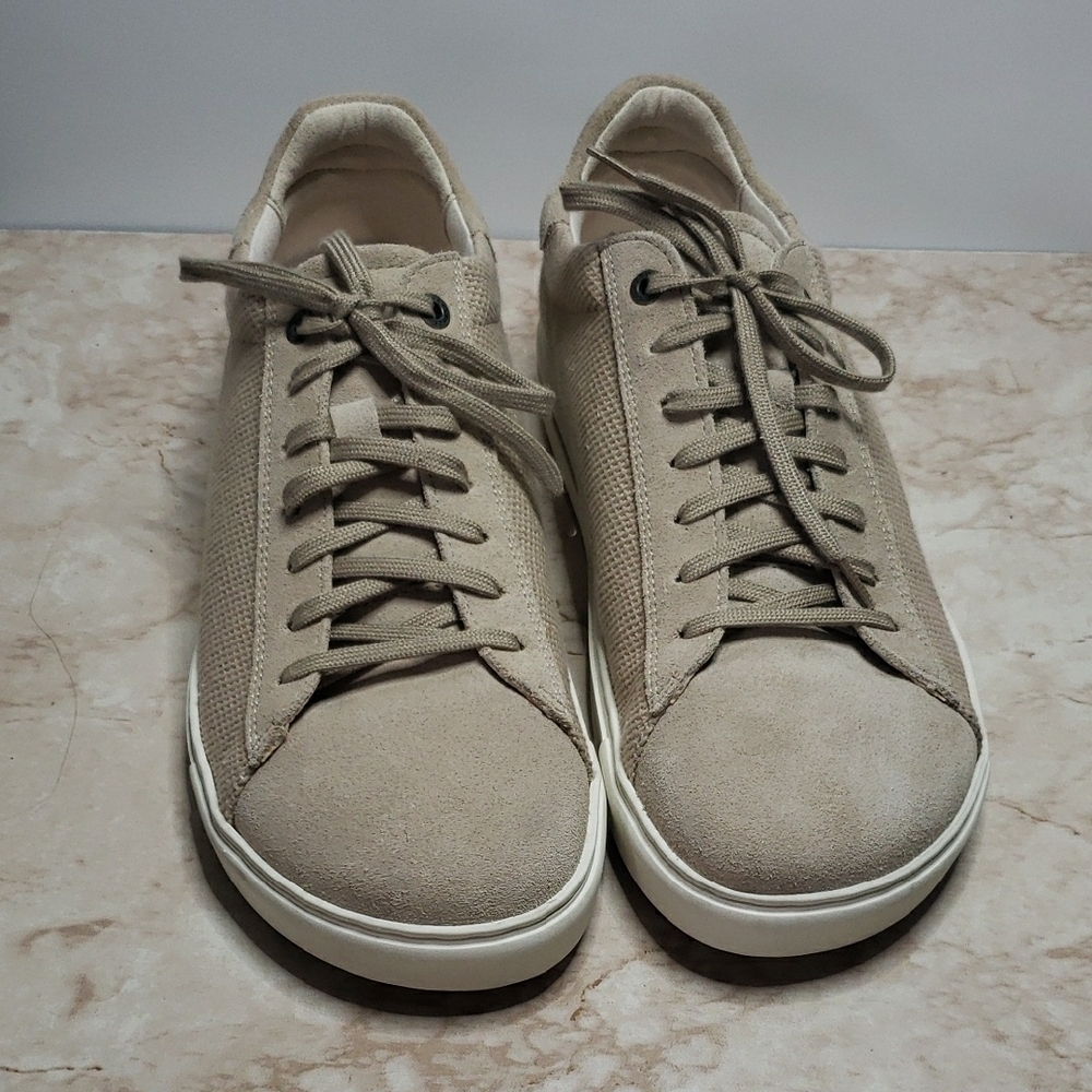 Birkenstock Women"s Beige Suede And Canvas Sneakers Size 5 - Picture 2 of 6